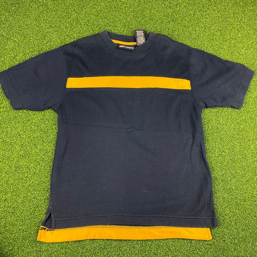 Vintage Faded Glory Boys Samurai Navy Knit Short Sleeve Crew T-Shirt Sz S (8)